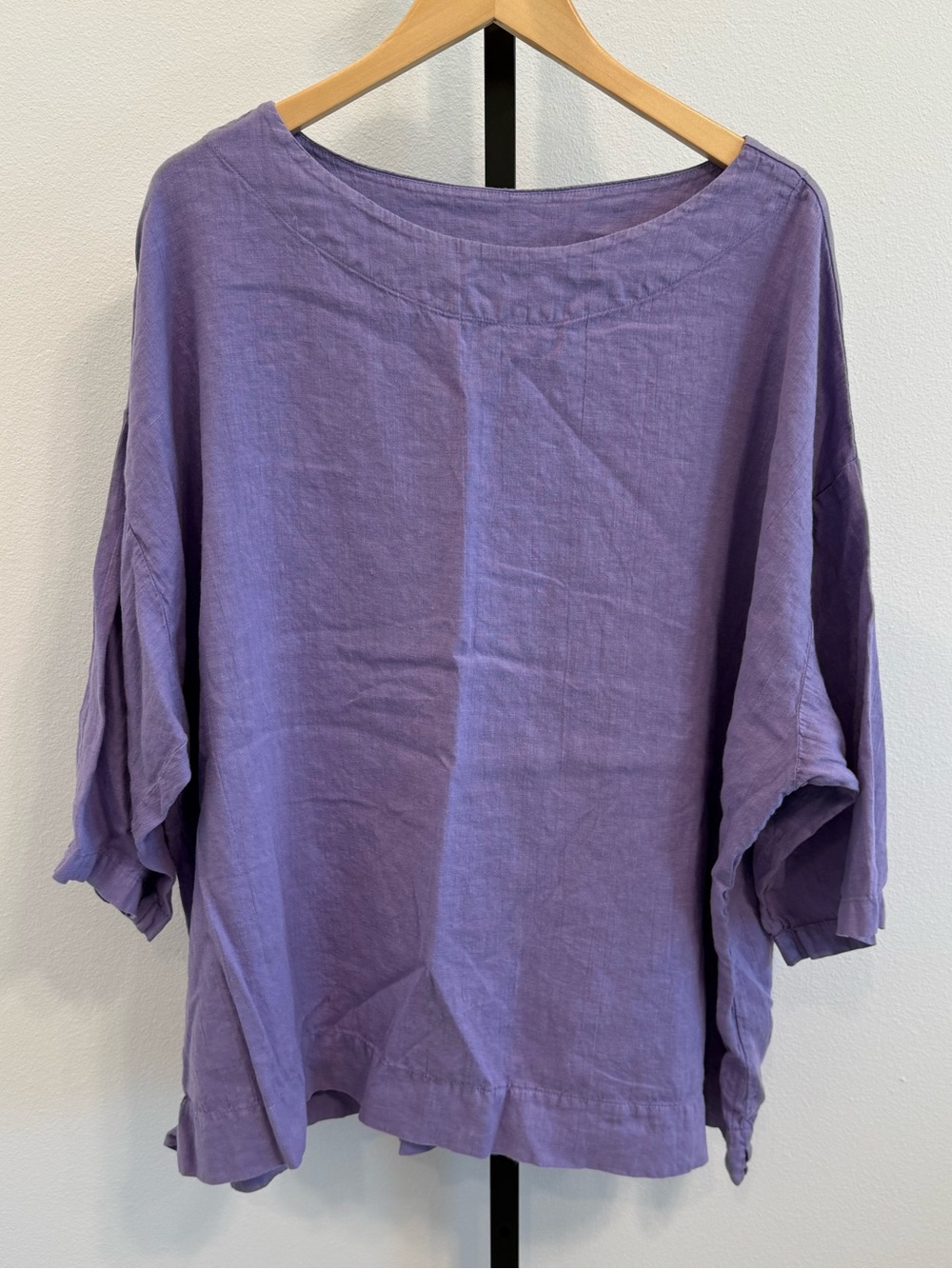 bryn Walker Lavender Linen Franci Relaxed Top 1X Minimal Casual Natural Fibers